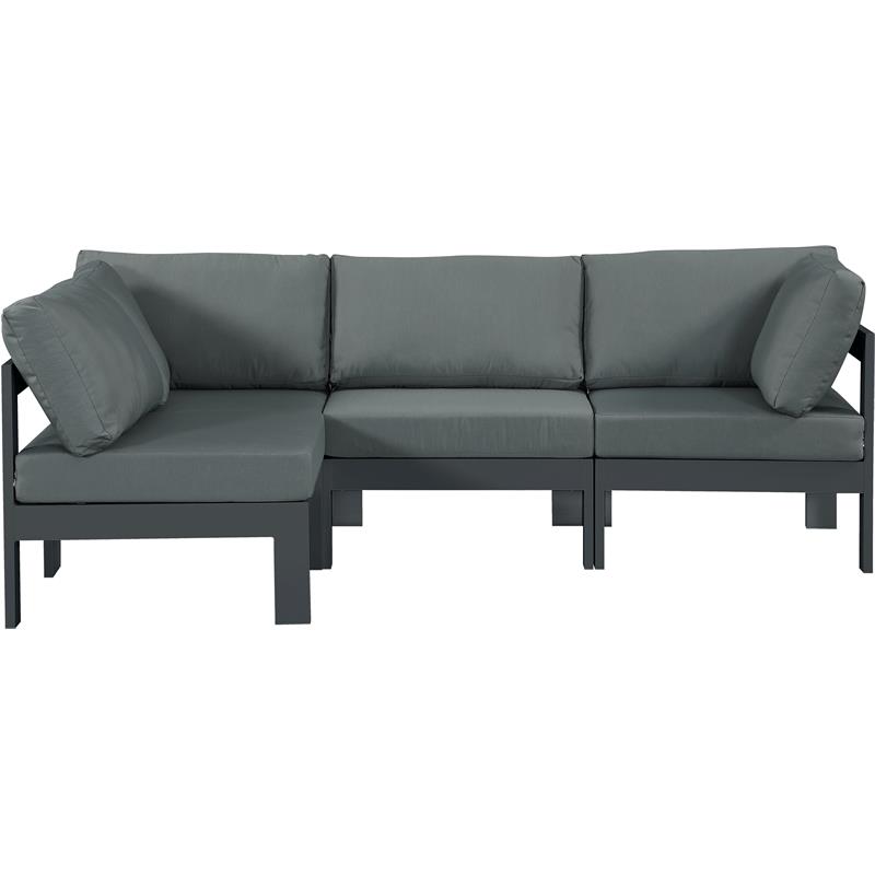 Pemberly Row Contemporary Gray Outdoor Patio Modular Sectional