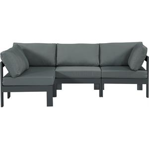 Pemberly Row Contemporary Gray Outdoor Patio Modular Sectional