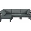 Pemberly Row Contemporary Gray Outdoor Patio Modular Sectional