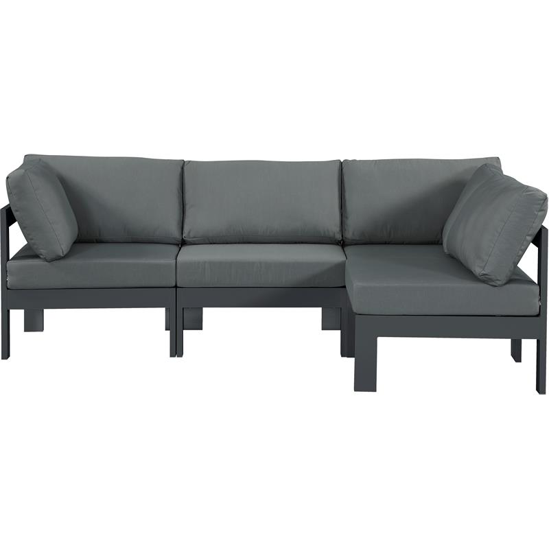 Pemberly Row Contemporary Gray Outdoor Patio Modular Sectional