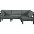 Pemberly Row Contemporary Gray Outdoor Patio Modular Sectional