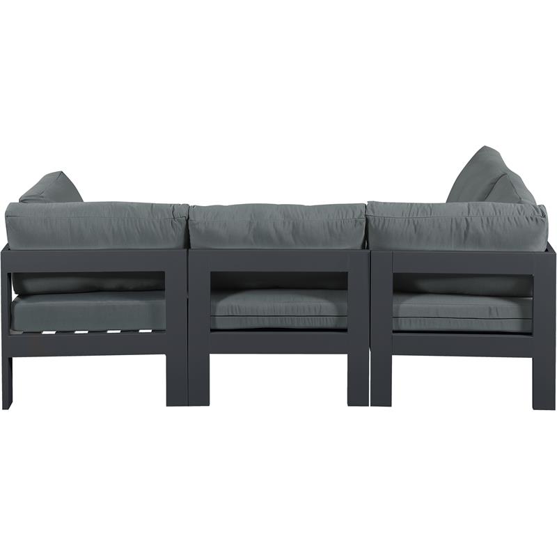 Pemberly Row Contemporary Gray Outdoor Patio Modular Sectional