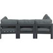 Pemberly Row Contemporary Gray Outdoor Patio Modular Sectional