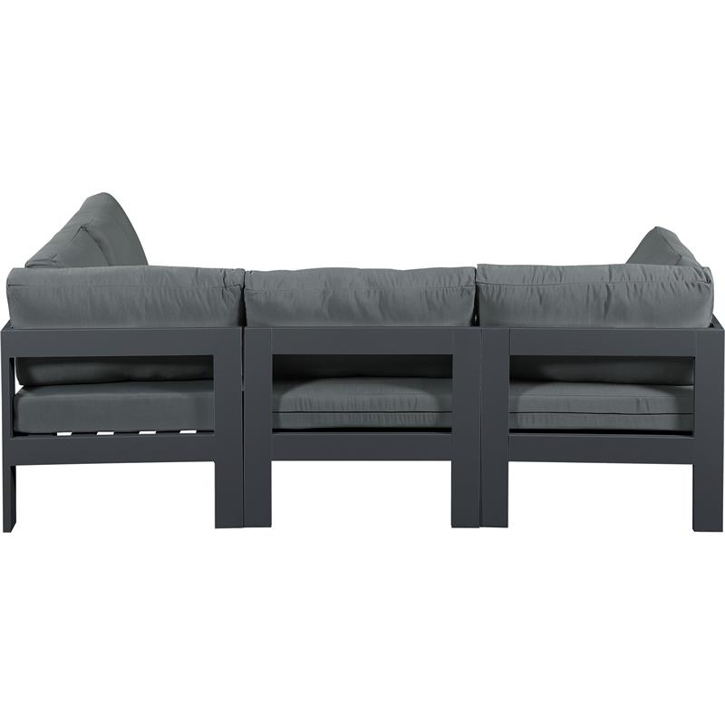 Pemberly Row Contemporary Gray Outdoor Patio Modular Sectional