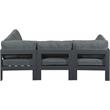 Pemberly Row Contemporary Gray Outdoor Patio Modular Sectional