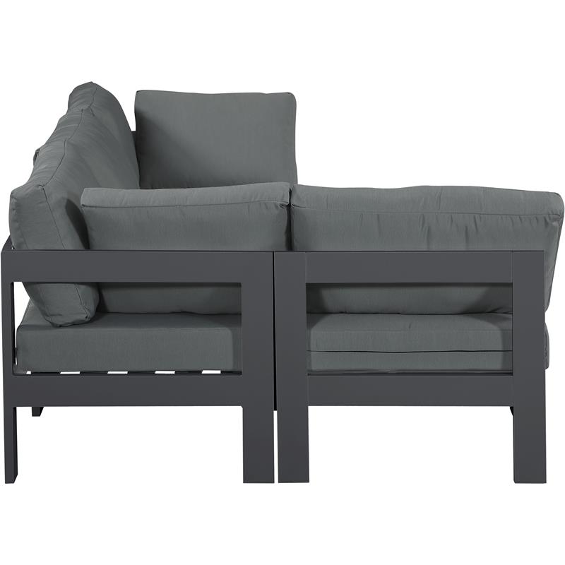 Pemberly Row Contemporary Gray Outdoor Patio Modular Sectional