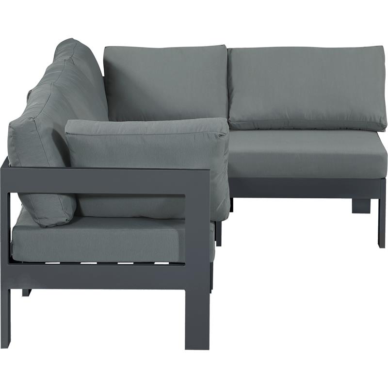 Pemberly Row Contemporary Gray Outdoor Patio Modular Sectional