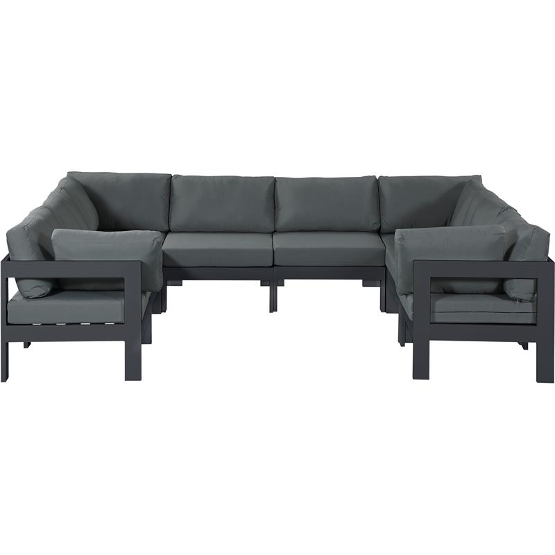 Pemberly Row Contemporary Gray Outdoor Patio Modular Sectional