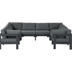 Pemberly Row Contemporary Gray Outdoor Patio Modular Sectional