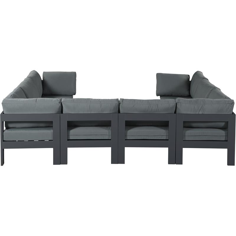 Pemberly Row Contemporary Gray Outdoor Patio Modular Sectional