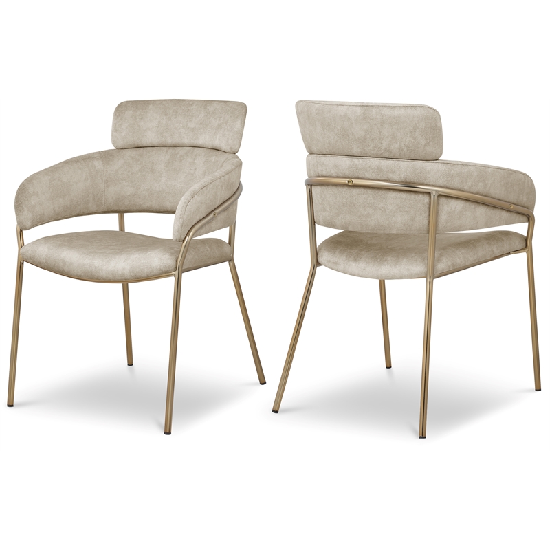 Pemberly Row Contemporary Stone Velvet Dining Chair (Set of 2)