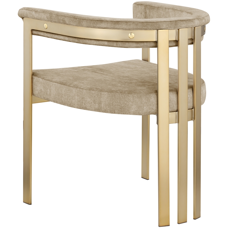 Pemberly Row Contemporary Beige Velvet Dining Chair (Set of 2)