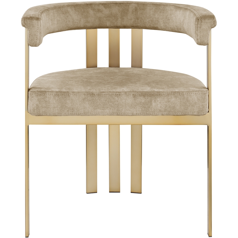 Pemberly Row Contemporary Beige Velvet Dining Chair (Set of 2)