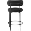Pemberly Row Contemporary Black Boucle Fabric Stool (Set of 2)