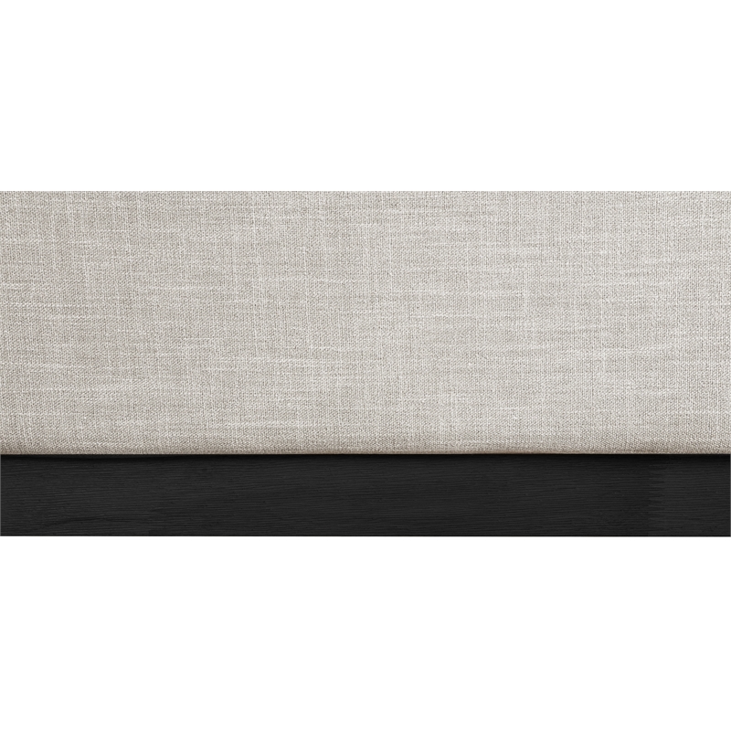 Pemberly Row Contemporary Beige Linen Textured Fabric King Bed