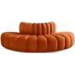 Pemberly Row Contemporary Soft Cognac Velvet Modular Sectional