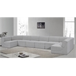 Pemberly Row Contemporary Gray Boucle Fabric Modular Sectional