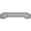 Pemberly Row Contemporary Gray Boucle Fabric Modular Sectional
