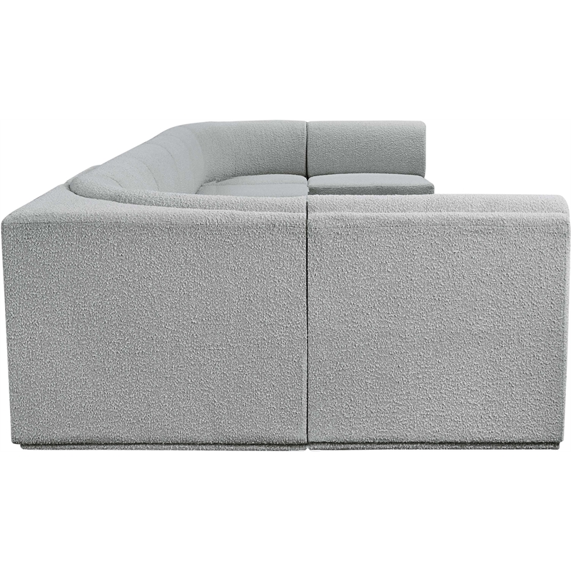 Pemberly Row Contemporary Gray Boucle Fabric Modular Sectional