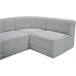 Pemberly Row Contemporary Gray Boucle Fabric Modular Sectional