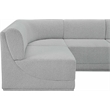 Pemberly Row Contemporary Gray Boucle Fabric Modular Sectional