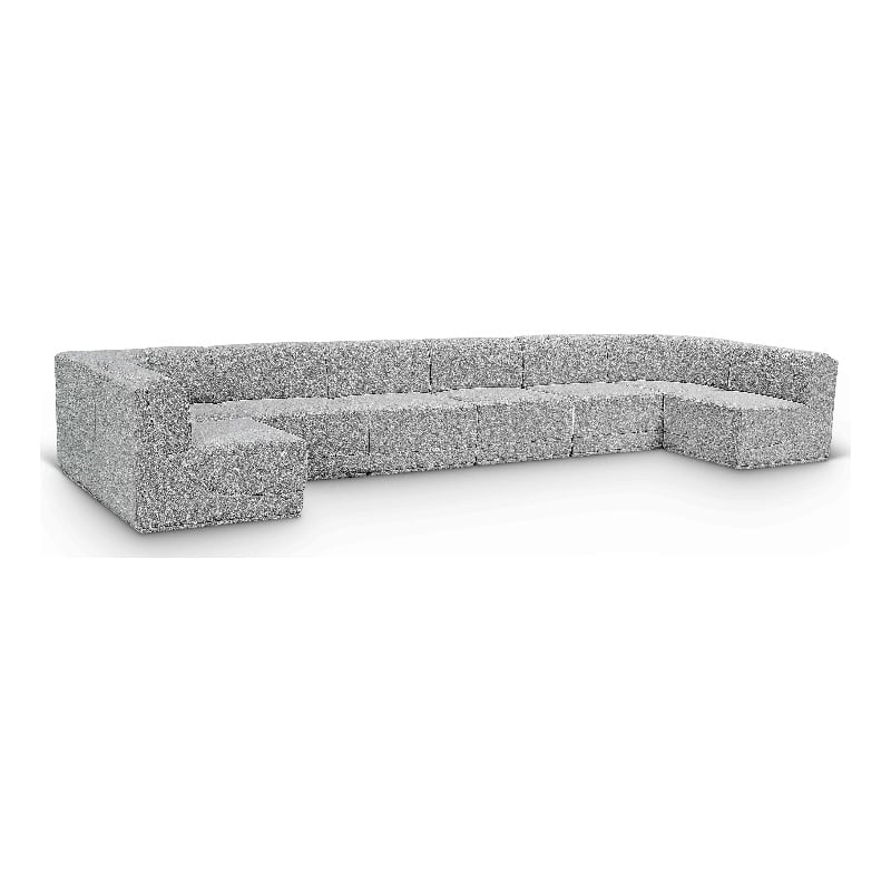 Pemberly Row Contemporary Gray Boucle Fabric Modular Sectional
