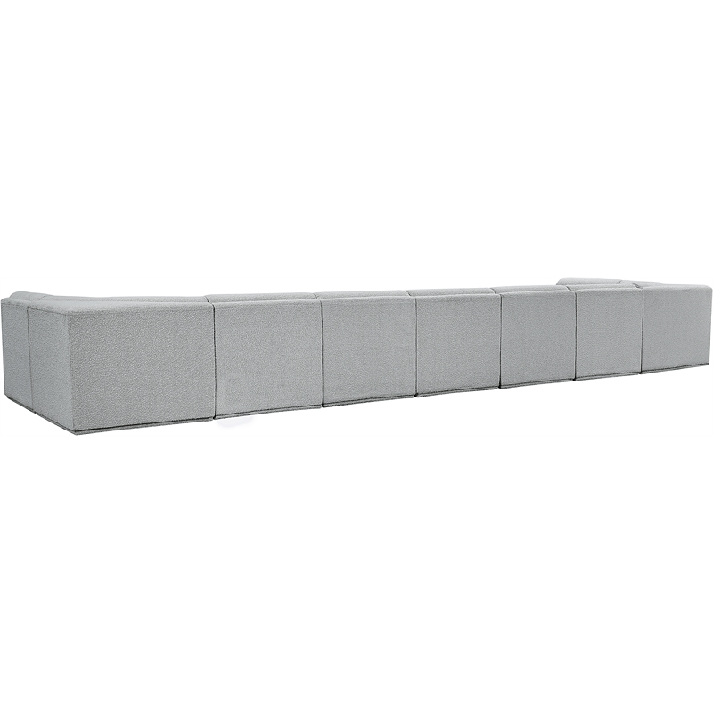 Pemberly Row Contemporary Gray Boucle Fabric Modular Sectional