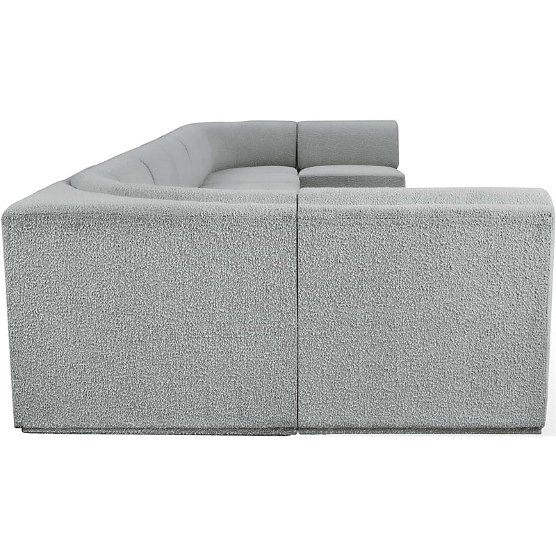 Pemberly Row Contemporary Gray Boucle Fabric Modular Sectional