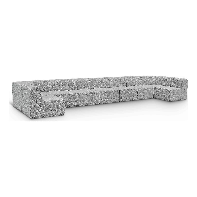 Pemberly Row Contemporary Gray Boucle Fabric Modular Sectional