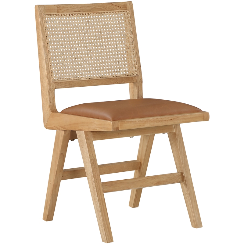 Pemberly Row Cognac Vegan Leather Dining Side Chair (Set of 2)