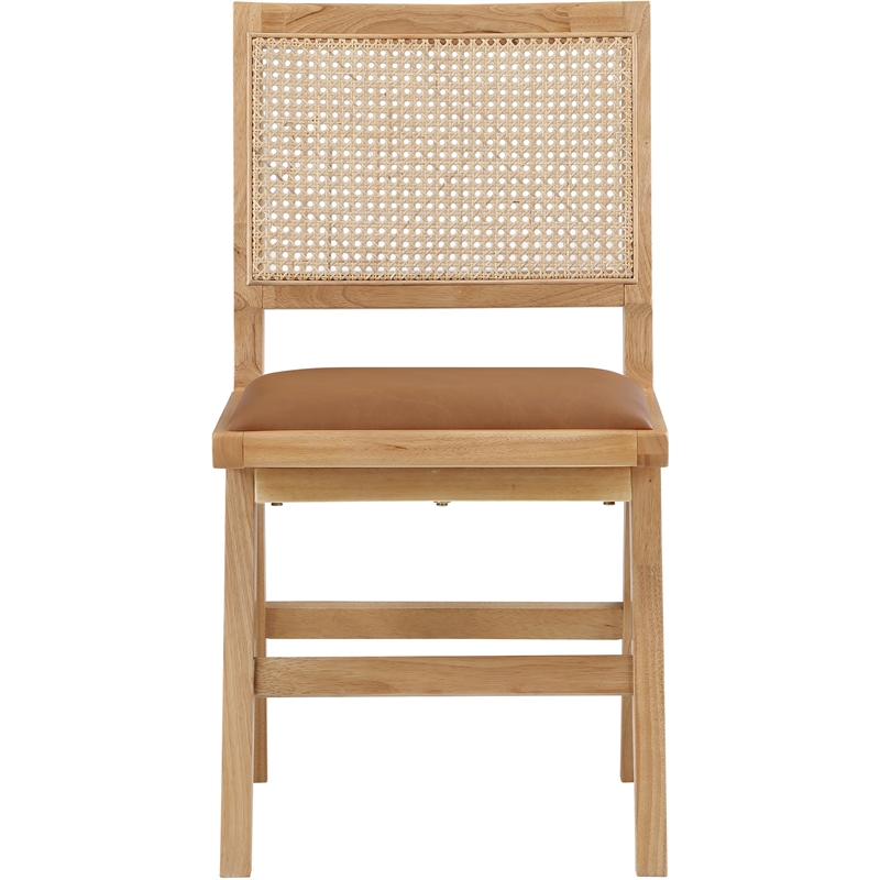 Pemberly Row Cognac Vegan Leather Dining Side Chair (Set of 2)