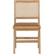 Pemberly Row Cognac Vegan Leather Dining Side Chair (Set of 2)