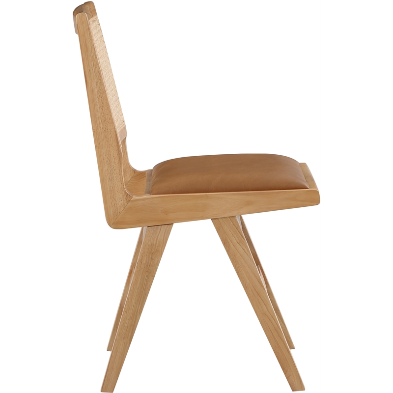 Pemberly Row Cognac Vegan Leather Dining Side Chair (Set of 2)