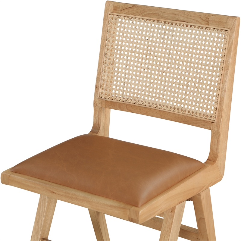 Pemberly Row Cognac Vegan Leather Dining Side Chair (Set of 2)