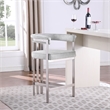 Pemberly Row Contemporary Gray Velvet Counter Stool (Set of 2)