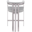 Pemberly Row Contemporary Gray Velvet Counter Stool (Set of 2)