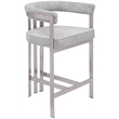 Pemberly Row Contemporary Gray Velvet Counter Stool (Set of 2)