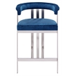 Pemberly Row Contemporary Navy Velvet Counter Stool (Set of 2)