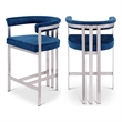 Pemberly Row Contemporary Navy Velvet Counter Stool (Set of 2)