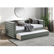 Pemberly Row Contemporary Soft Green Vegan Leather Twin Daybed