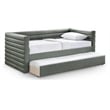 Pemberly Row Contemporary Soft Green Vegan Leather Twin Daybed