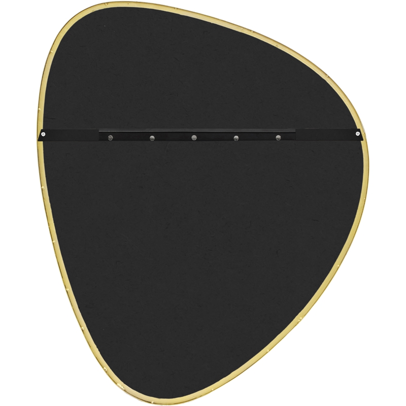 Pemberly Row Contemporary Brushed Gold Iron Metal Frame Mirror