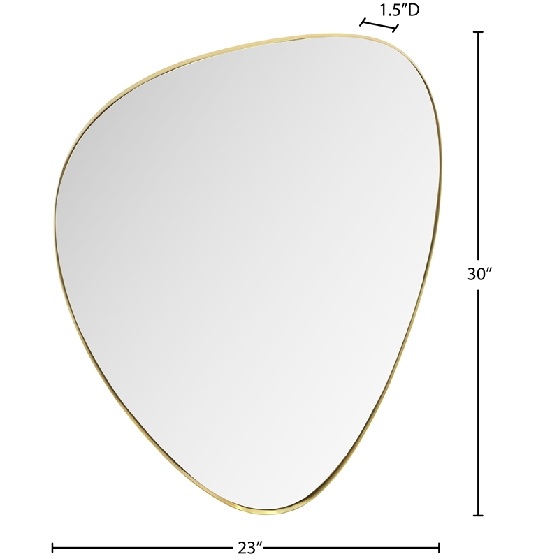 Pemberly Row Contemporary Brushed Gold Iron Metal Frame Mirror