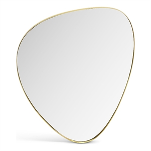 Pemberly Row Contemporary Brushed Gold Iron Metal Frame Mirror