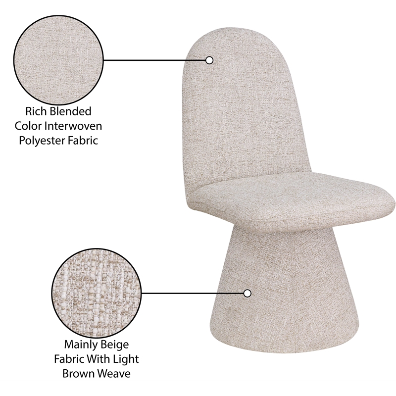 Pemberly Row Contemporary Beige Fabric Dining Chair (Set of 2)