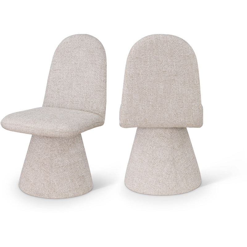 Pemberly Row Contemporary Beige Fabric Dining Chair (Set of 2)