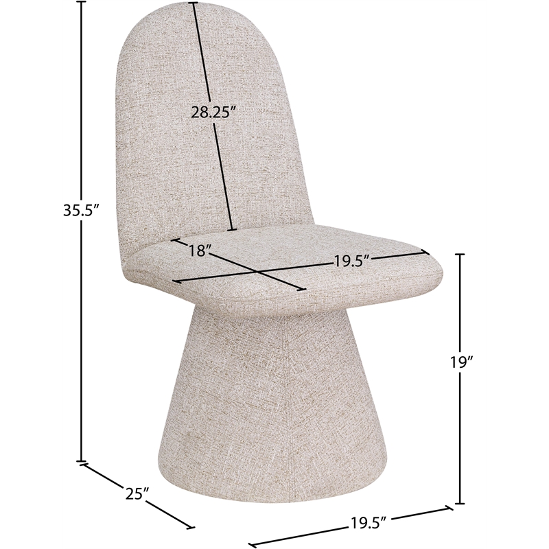 Pemberly Row Contemporary Beige Fabric Dining Chair (Set of 2)