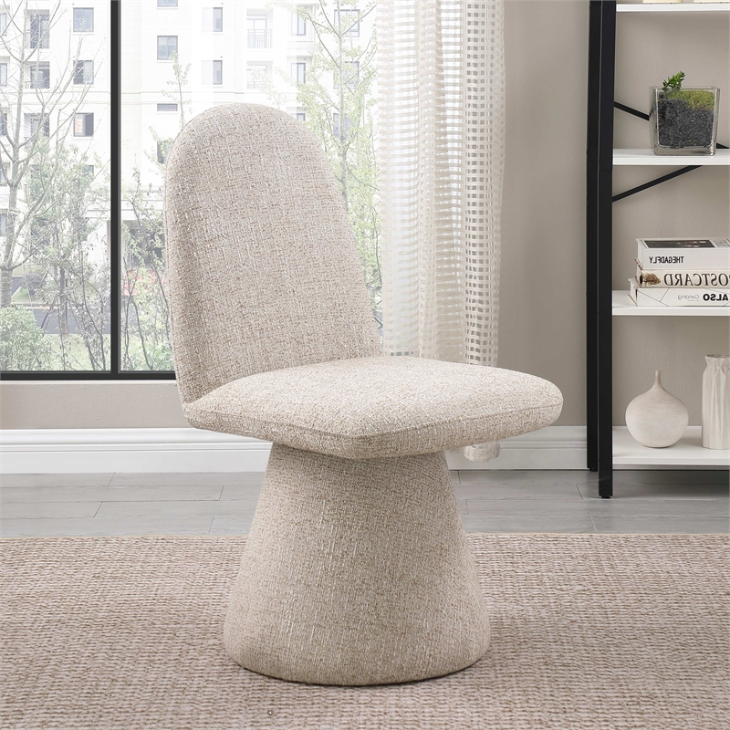 Pemberly Row Contemporary Beige Fabric Dining Chair (Set of 2)