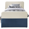 Pemberly Row Contemporary Navy Velvet Twin Trundle/Storage Bed