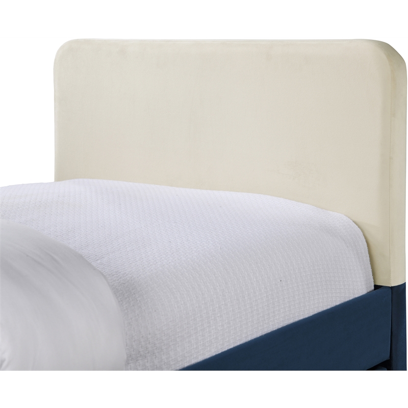 Pemberly Row Contemporary Navy Velvet Twin Trundle/Storage Bed